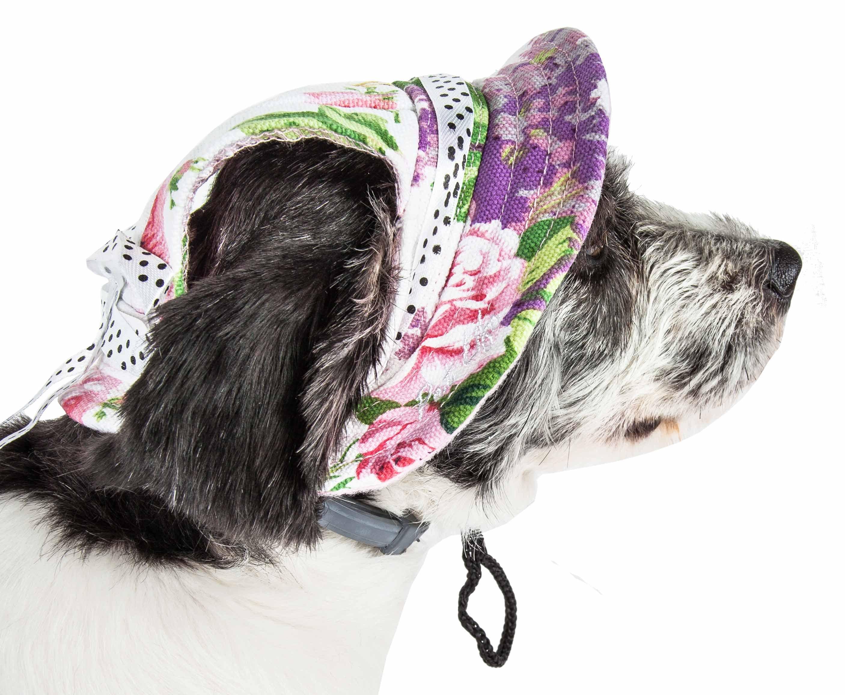 Pet Life 'Cap-Tivating' UV Protectant Adjustable Fashion Dog Hat Cap - Black - Medium